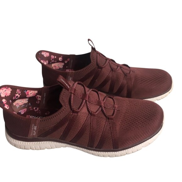 Skechers Shoes Womens Size 8.5 Burgundy Slip-ins Hands Free Air-Cooled 104448 - Picture 11 of 12
